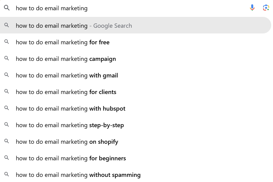 Use Google Autocomplete to do keyword research to find better keywords