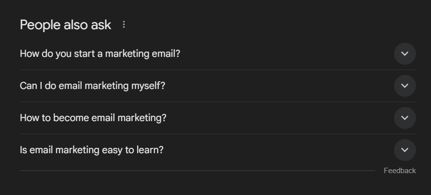 People also ask to find better keywords