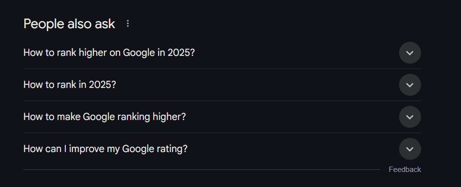 Google shows people also ask section