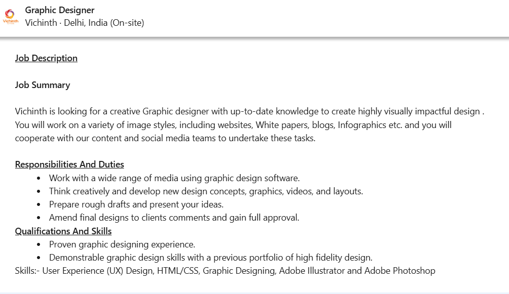 One of the digital marketing jobs for freshers is graphic designer