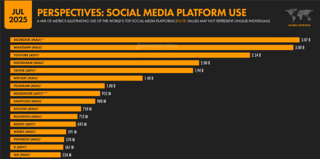 social media platform usage