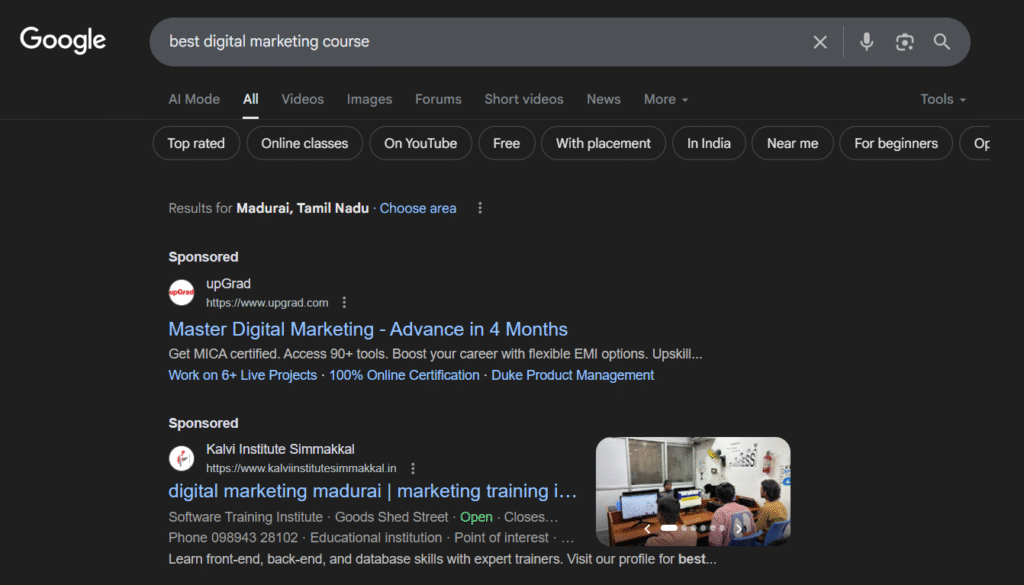 pay-per-click (PPC) advertising on Google