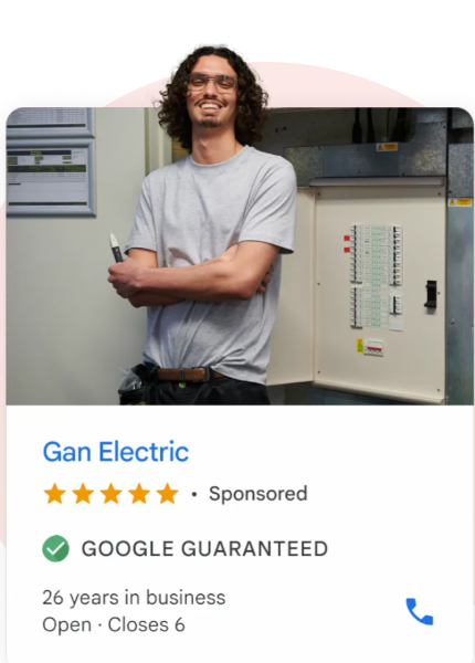 Google local service ads for electrician