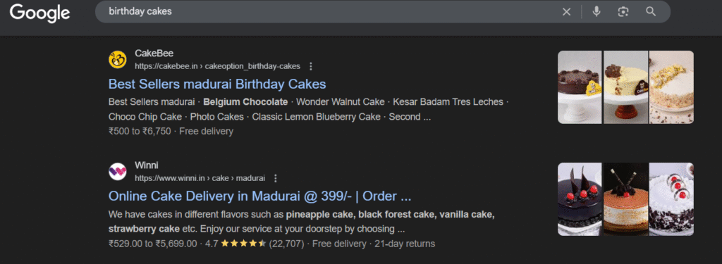 search engine optimization for birthday cakes