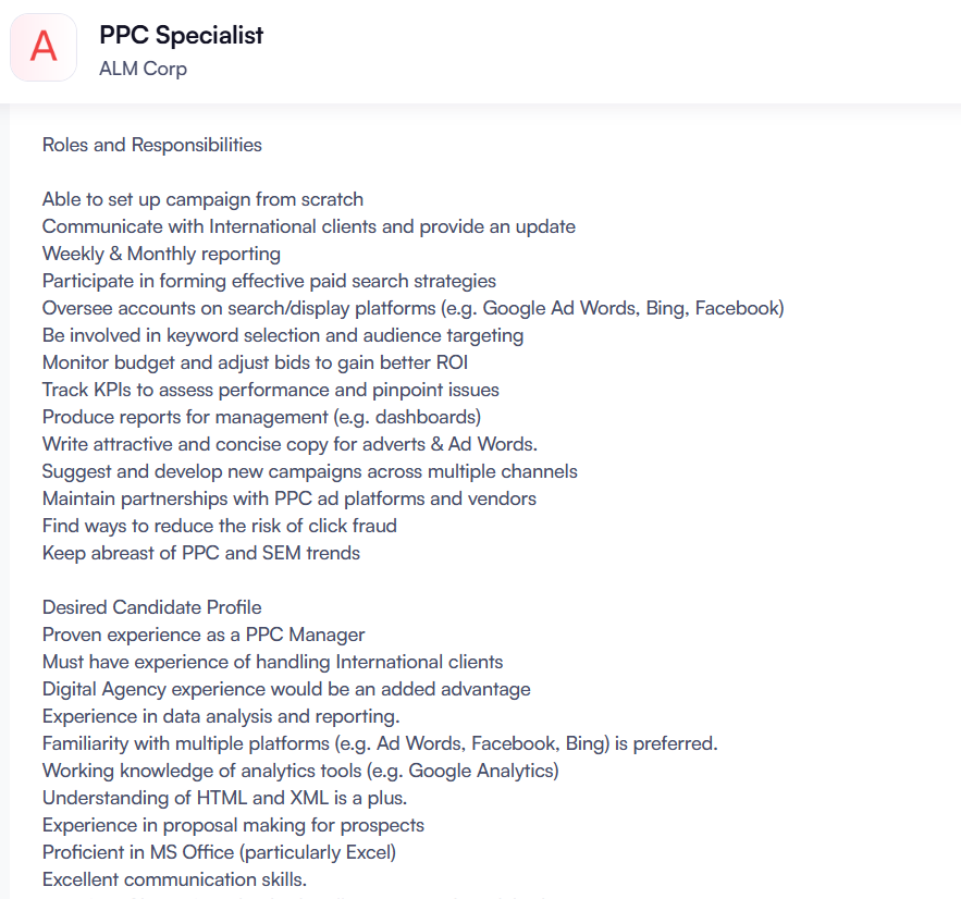ppc specialist