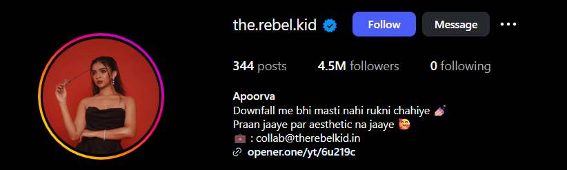 instagram displays the rebel kid