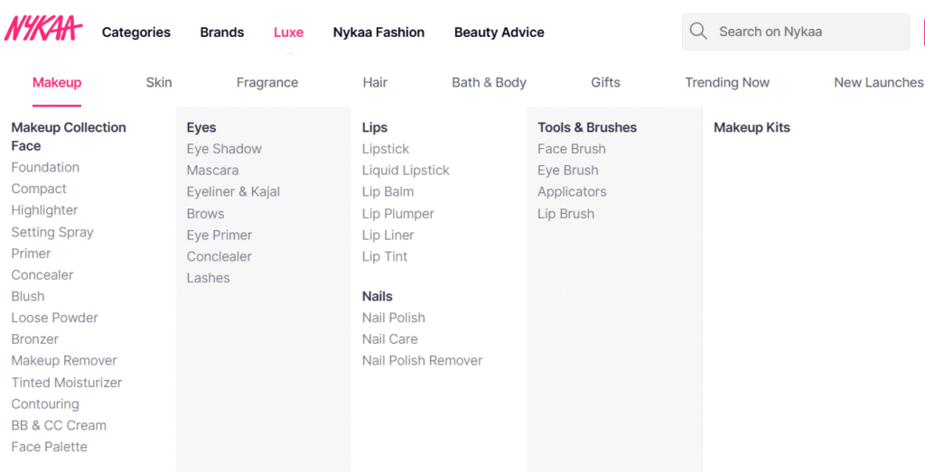 top-level navigation for website architecture