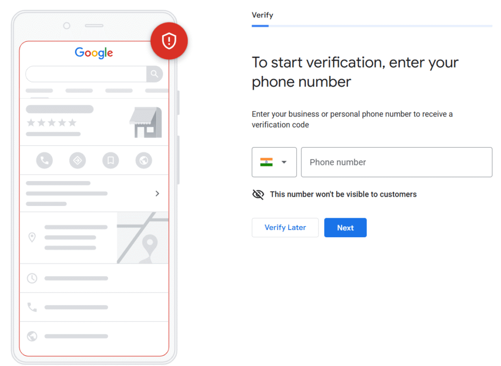 Verify your business to make visible to customers