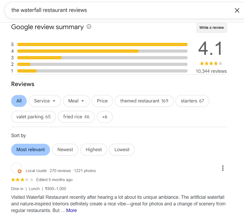 Google customer review