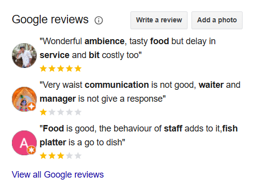 Google customer review snippets