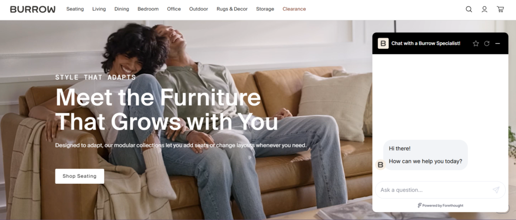 Live chat with customers